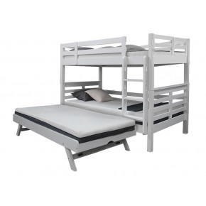 Snowberry Super Single Bunk Bed with Pull Out Single Raising Trundle