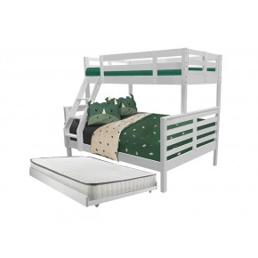 Snowberry Super Single over Queen Bunk Bed - Pull Out Single Trundle