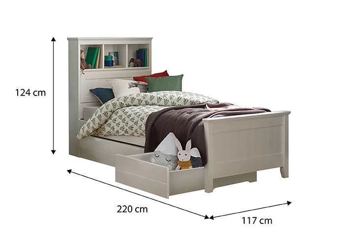 Jack Super Single Bed Frame With, Super Single Bed Frame Size
